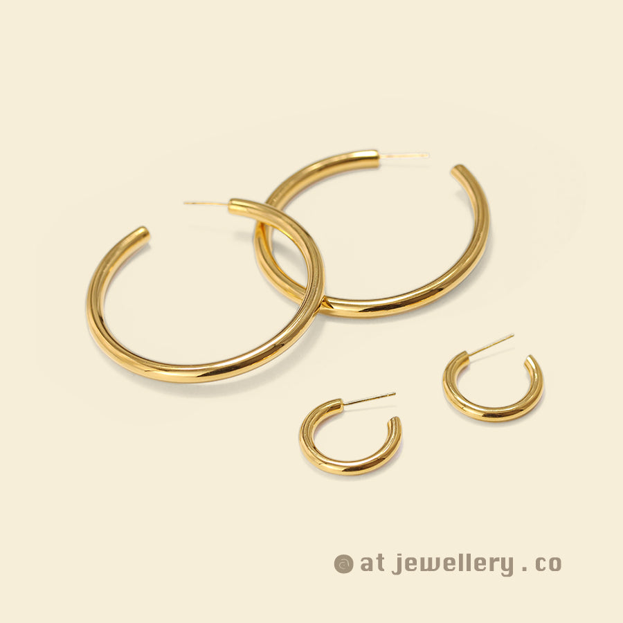 ROUND Hoop Earrings Set