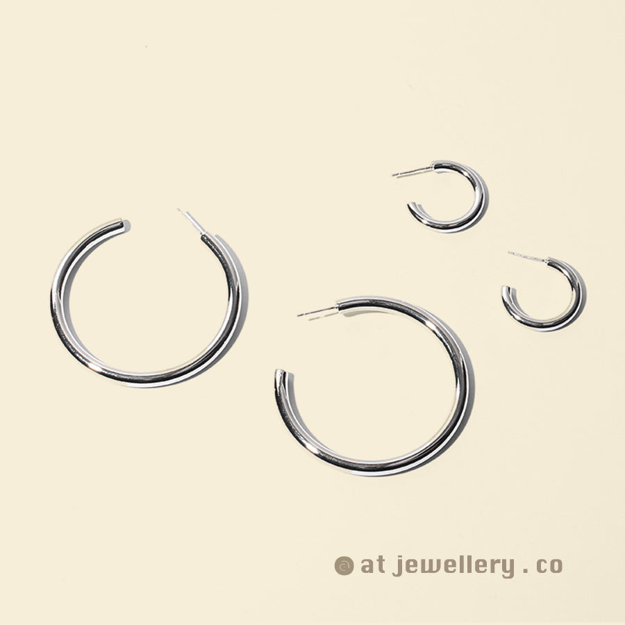 ROUND Hoop Earrings Set